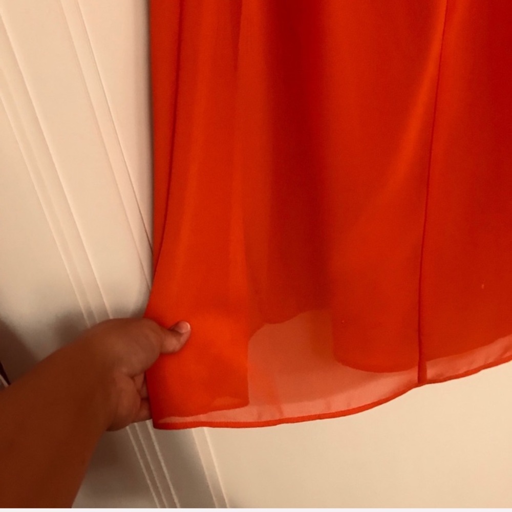 BCBGeneration Orange Ruffle Tent Dress - Picture 5 of 6